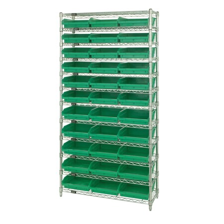 Quantum Storage Systems Shelf Bin Wire Shelving System WR12-110GN